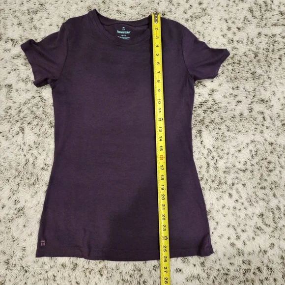 Tommy John SZ XS Women's Plum Short Sleeve Crew Neck Fitted Tee Pima Cotton - Picture 7 of 7